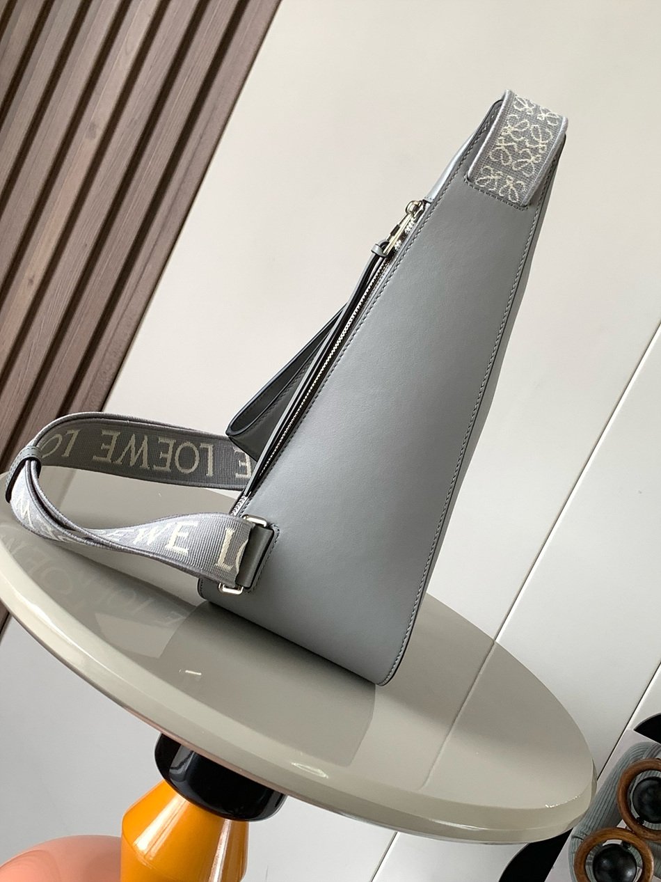 LOEWE Soft and smooth cow leather and jacquard Anton Sling handbag B511A