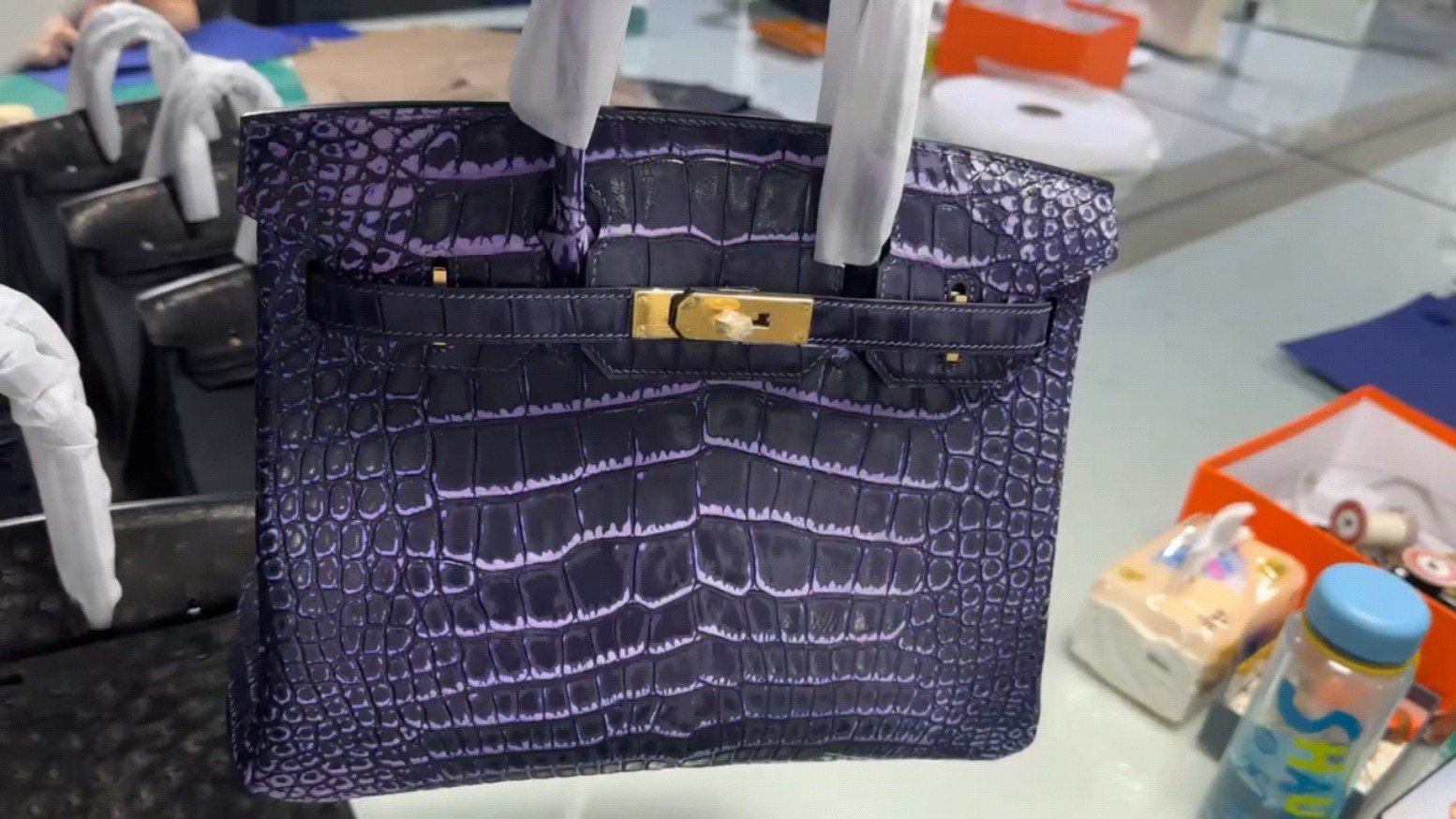 Birkin鳄鱼工厂实拍，颜色绝绝子