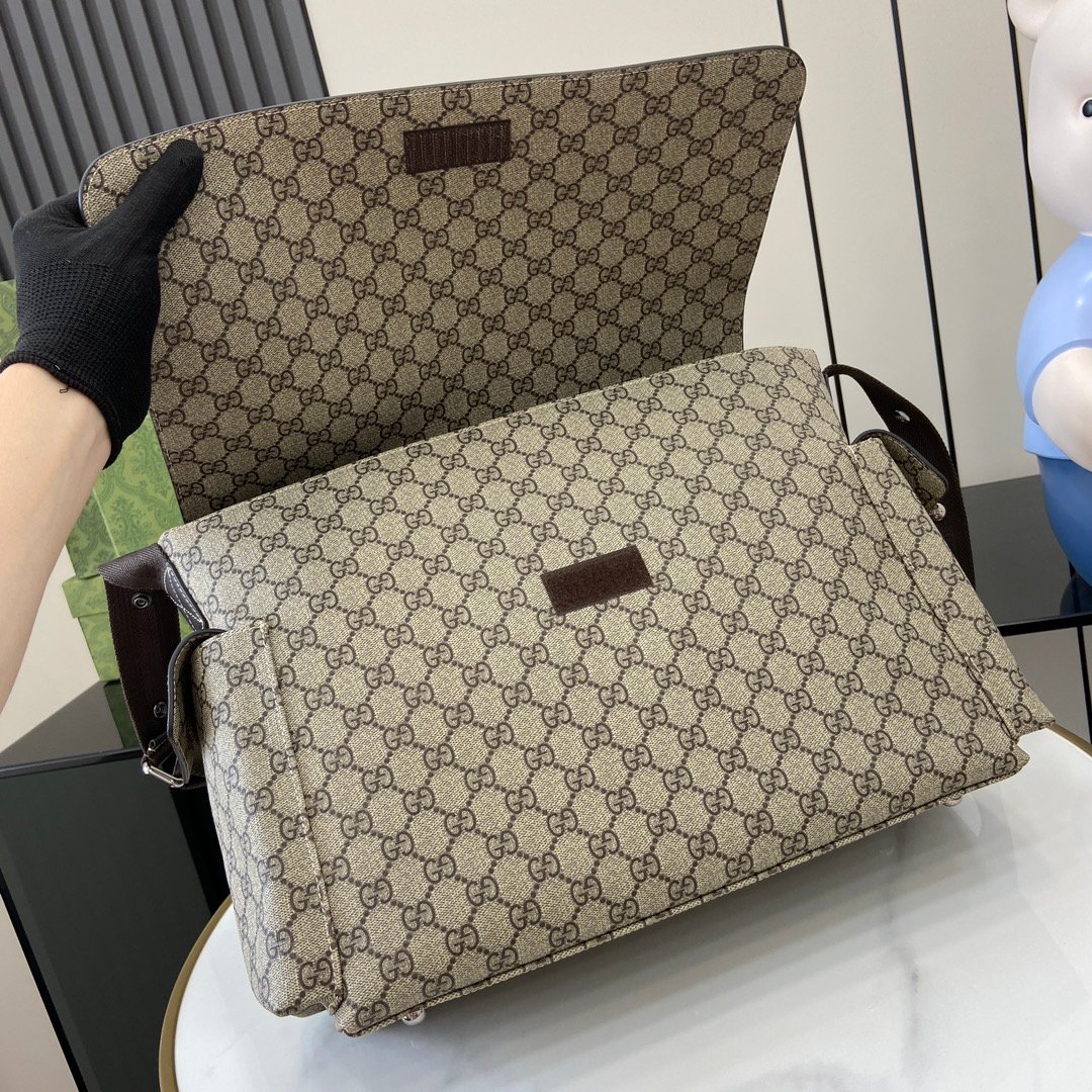 💎GG Supreme帆布斜背妈妈包