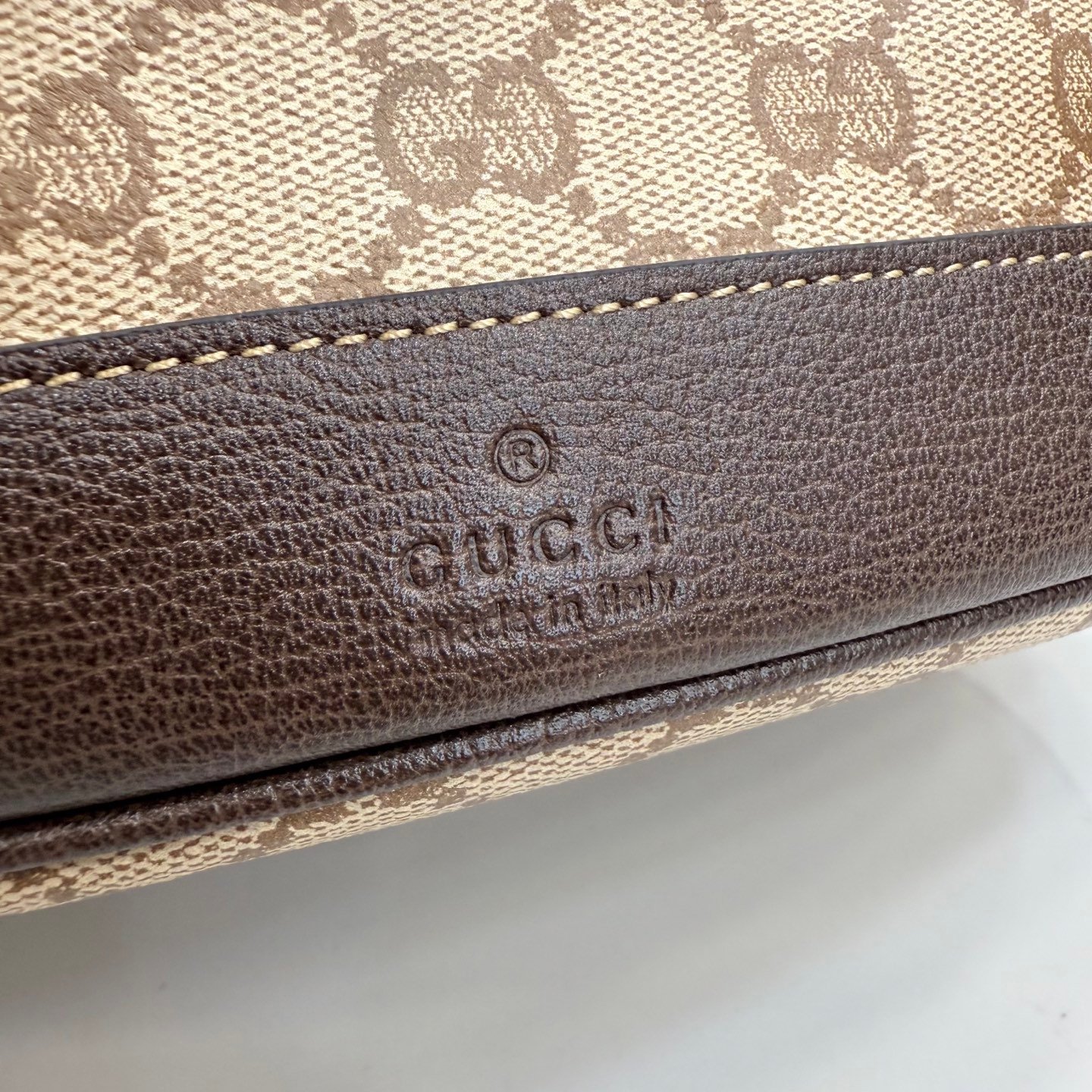 配全套原厂专柜包装 Generation Gucci系列深入探索品牌的经典元素,将不同世代的设计融合成一种美学叙事。GG涂层帆布搭配织带,为多功能小型皮具带来品牌标志性的设计,例如这款设计用于存放日常必需品的水桶包。