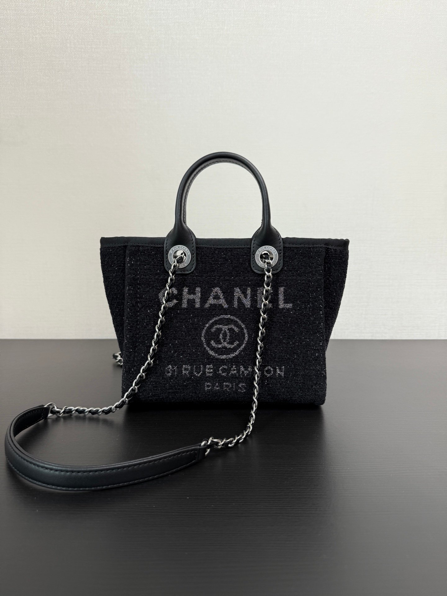 Chanel 26A高级手工坊沙滩mini黑银色🔥