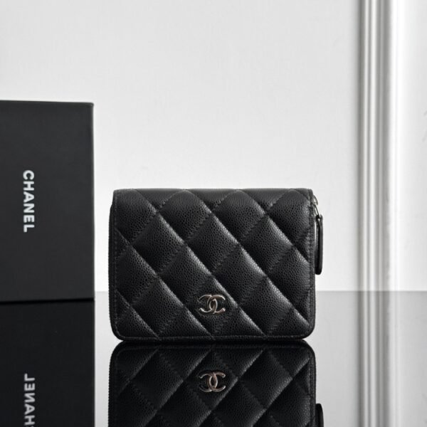 Chanel 25S｜黑银拉链卡包🖤