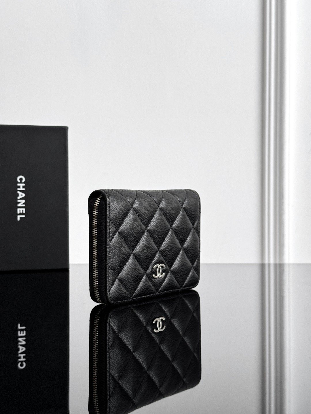 Chanel 25S|黑银拉链卡包🖤