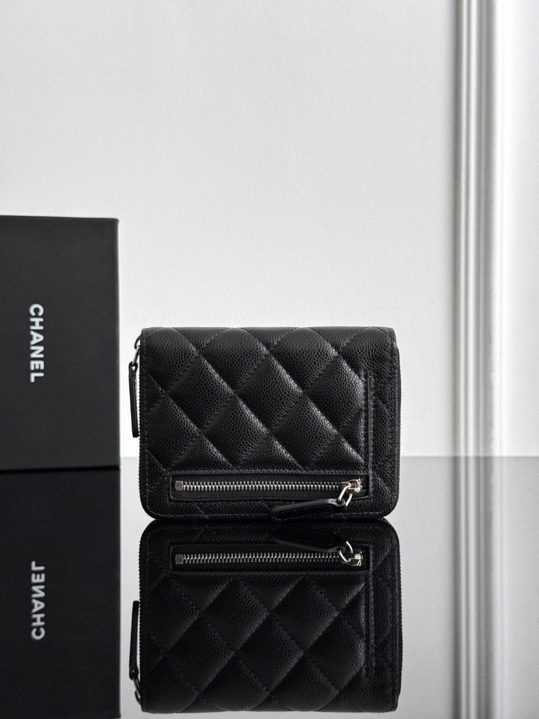 Chanel 25S|黑银拉链卡包🖤